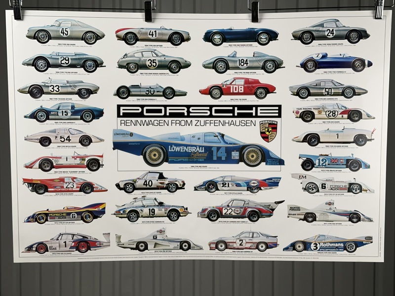 Poster Porsche Tävlingsbilar